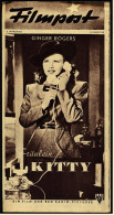 "Filmpost" "Fräulein Kitty" Mit Ginger Rogers , Dennis Morgan  -  Filmprogramm Nr. 50 Von Ca. 1948 - Altri & Non Classificati