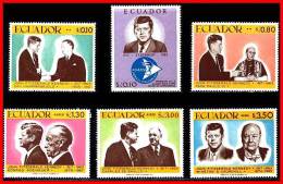 ECUADOR 1967 KENNEDY W.CHURCHILL, DE GAULLE, POPE, HAMMARSKJOLD SC#764-E MNH CV$11.00 - Dag Hammarskjöld