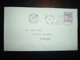 LETTRE POUR FRANCE TP SIX PENCE OBL. MEC. 19 OCT 1960 OXFORD + POST EARLY IN THE DAY - Lettres & Documents