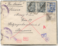 Spain, WW2, Barcelona, 1941. Germany OKW Censura, Air Mail - Militaire Vrijstelling Van Portkosten