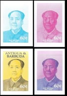 ANTIGUA & BARBUDA 1984 Mao Tse-tung 60c PROGRESSIVE PROOFS:4 Items      [épreuve Prueba Druckprobe Prova] - Mao Tse-Tung