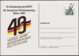 Allemagne 1989. Privatganzsache, Entier Postal Timbré Sur Commande. 90. Deutscher Philatelistentag Main - Privé Postkaarten - Ongebruikt