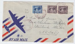 Egypt/Germany PORT TAUFIQ PAQUEBOT RED CANCEL COVER 1951 - Storia Postale