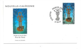 FDC Nouvelle Calédonie - Prix Ko Néva - Oblitération 22/08/2001 Nouméa (1er Jour) - FDC