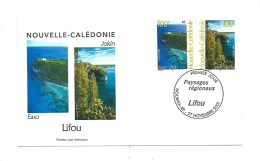 FDC Nouvelle Calédonie - Paysages Régionaux : Lifou - Oblitération 27/11/2001 Nouméa (1er Jour) - FDC