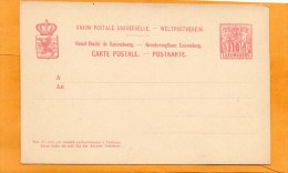 Luxembourg Old Card Unused - Stamped Stationery