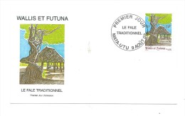 FDC Wallis Et Futuna - Le Fale Traditionnel - Oblitération 09/08/2002 Mata-Utu (1er Jour) - FDC