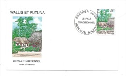 FDC Wallis Et Futuna - Le Fale Traditionnel - Oblitération 09/08/2002 Mata-Utu (1er Jour) - FDC