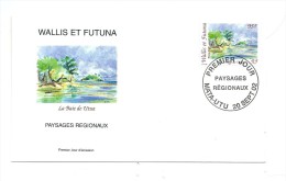 FDC Wallis Et Futuna - Paysages Régionaux - Oblitération 20/09/2002 Mata-Utu (1er Jour) - FDC