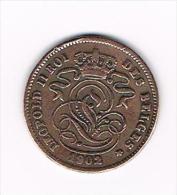 ¨¨ LEOPOLD II   2 CENTIEM   1902 FR - 2 Cent