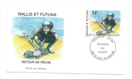 FDC Wallis Et Futuna - Pêcheur Du Lagon : Retour De Pêche - Oblitération 26/05/1998 Mata-Utu (1er Jour) - FDC