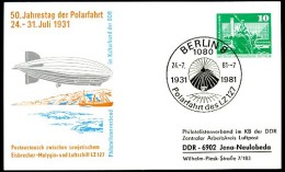 50 Years POLAR FLIGHT AIRSHIP ZEPPELIN 1981 East German STO Postal Card PP16 B1/007c  NGK 8,00 € - Vuelos Polares