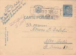 141A,CENSORED , WORLD WAR.,COMMUNIST PROPAGANDA,POSTCARDS STATIONERY,1941,ROMANIA - 2de Wereldoorlog (Brieven)