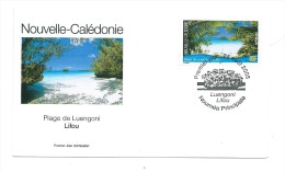 FDC Nouvelle Calédonie - Plage De Luengoni : Lifou - Oblitération 24/08/2005 Nouméa (1er Jour) - FDC