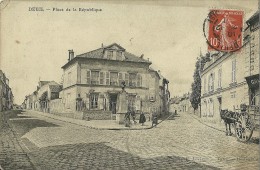 DEUIL LA BARRE VAL D'OISE  PLACE DE LA REPUBLIQUE ED. LAVIGNE ECRITE CIRCULEE1908 - Deuil La Barre
