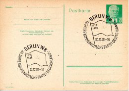 RDA. Carte Pré-timbrée De 1958. Parti Communiste Allemand. - Franking Machines (EMA)