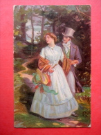 Illustration By F. Doubek . Zwei Herzen Und Ein Schlag -Liebeswerben - Signed - Man And Woman - 451 - Czech Art - Used - Doubek, F.