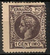 Timbres - Espagne - Fernando Poo -  1  Centimos - 1905 - - Fernando Poo