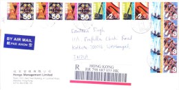 HONG KONG REGISTERED COVER 2003 - POSTED FROM HONG KONG GPO FOR INDIA - Cartas & Documentos