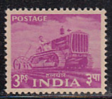 India MNH 1955, 3ps Tractor, Five Year Plan Series, Transport, Agriculture Farming, - Nuevos