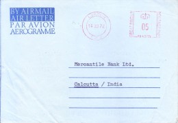 GREAT BRITAIN 1972 METER FRANKING FROM LONDON - Stamped Stationery, Airletters & Aerogrammes