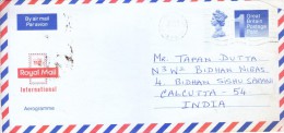 GREAT BRITAIN POSTAGE PREPAID AEROGRAMME 1991 - POSTED FROM THE HYDE, LONDON FOR INDIA - Interi Postali