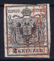 Österreich  Mi Nr 2  IIused 1850, Rot Entwertung Ferchenbauer Cat Value €  575 - Used Stamps