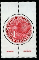 NEW ZEALAND - 1988  $ 1 ROUND KIWI RED  MINT NH - Ongebruikt