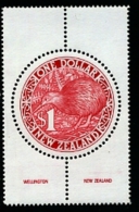 NEW ZEALAND - 1988  $ 1 ROUND KIWI RED  MINT NH - Unused Stamps