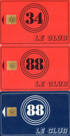 CARTES A PUCE  LE CLUB  34/88/88  (lot De 3) - Cartes De Salon Et Démonstration