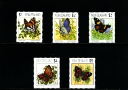 NEW ZEALAND - 1991  BUTTERFLY DEFINITIVES  SET  MINT NH - Unused Stamps