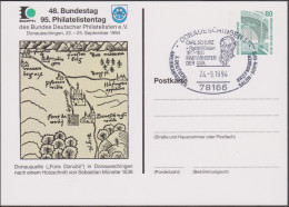 Allemagne 1994. Privatganzsache, Entier Postal Timbré Sur Commande. Source Du Danube. Philatelistentag - Postales Privados - Usados