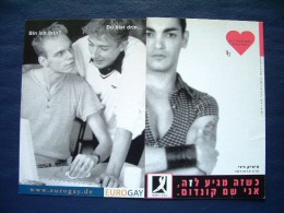 2 Postcard On Gay - Eurogay Gayway - Israel Germany - Iceland