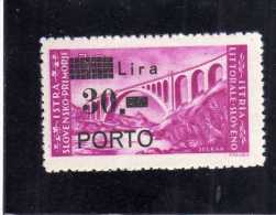 OCCUPAZIONE JUGOSLAVIA YUGOSLAVIA OCCUPATION: ISTRIA E LITORALE SLOVENO 1946 PORTO LIRE 30 SU 30 MNH - Jugoslawische Bes.: Slowenische Küste