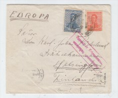 Argentina/Finland R DESTINATION CENSORED COVER 1919 - Brieven En Documenten