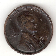 Usa 1 Cent 1919,xf - 1909-1958: Lincoln, Wheat Ears Reverse