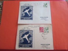 1946 Expo Philatélique Prisonnier >avion Alger Paris Carte Postale+Lettre+flamme Alger Adhérez Association Pr Indochine - Covers & Documents