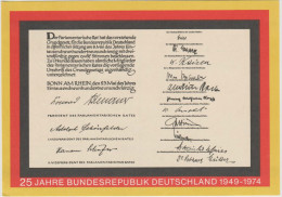 GERMANIA - GERMANY - Deutschland - ALLEMAGNE - 1974 - Postkarte - Postal Card - Entier Postal - 25 Jahre Bundesrepubl... - Cartoline - Nuovi