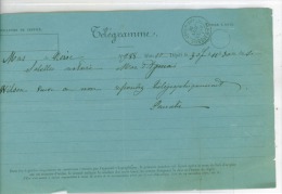 Télégamme Pour Mas De Nérac Pour   Mas D'Agenais Du 30/06/1881 - Telegrafi E Telefoni