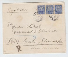 Brazil/Czechoslovakia REGISTERED COVER 1920 - Lettres & Documents