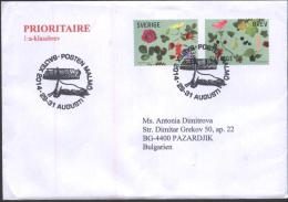 Mailed Cover With Stamps Flora Plants 2014  From Sweden To Bulgaria - Storia Postale