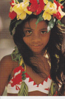 CPSM TAHITI TAHITIENNE JEUNE FILLE FLEURIE 1986 - Polynésie Française