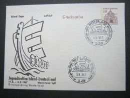 1967, Privatganzsache Sylt , Stempel Westerland - Sobres Privados - Usados