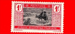 MAURITANIA - Africa Occidentale Francese - AOF - 1913 - Cammello - Crossing Desert - 1 F - Ongebruikt