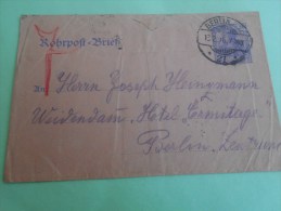 Berlin 13 Févr 1916 Militaria Guerre 14-18 Robrpost Brief SP 21  Deutsche Reich  Allemagne Cover Letter > Hôtel Ermitage - Private Covers - Used