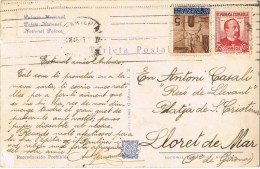 10471. Postal BARCELONA  1937. Recargo Exposicion - Barcellona