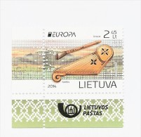 LIETUANIE Litouwen Lithuania LIETUVA EUROPA Cept 2014 MUSIQUE MUZIK MUSIC MUZIEK HARPE HARP FLUTE FLOTE KANKLES BIRBYNE - 2014