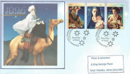 AUSTRALIE. Noël Australien Année 1996, Sur Lettre FDC Adressée En Nouvelle-Zélande - Covers & Documents