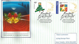 AUSTRALIE. Noël Australien Année 2001, Sur Lettre FDC Adressée En Nouvelle-Zélande - Lettres & Documents