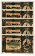 Hongrie Hungary Ungarn 20 Korona 1920 UNC - 5 Consecutives - Ungheria